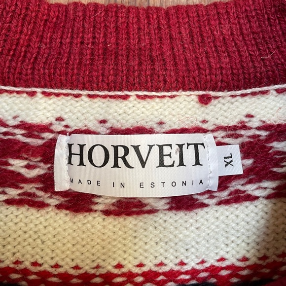 Horveit Womens Wool Fair Isle Cardigan Sweater Size XL Clasp Hook Closure Nordic - Picture 8 of 14